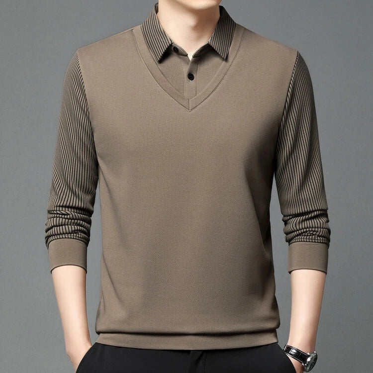 City Striped Layered Shirt Top