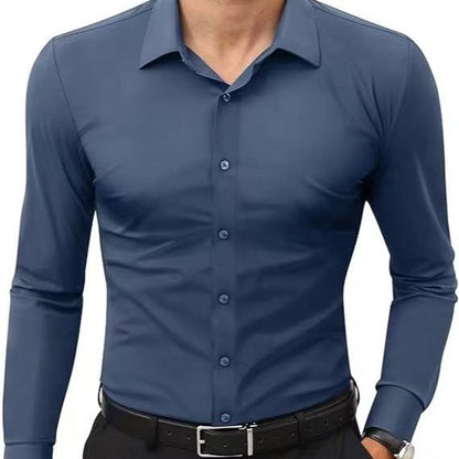 Men’s 16-Way Stretch Slim Fit Dress Shirt, Wrinkle-Free